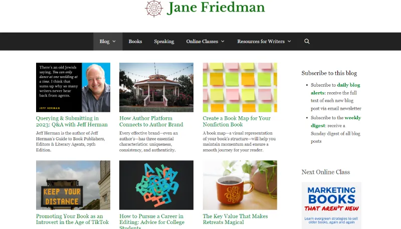 best self publishing blogs - jane friedman
