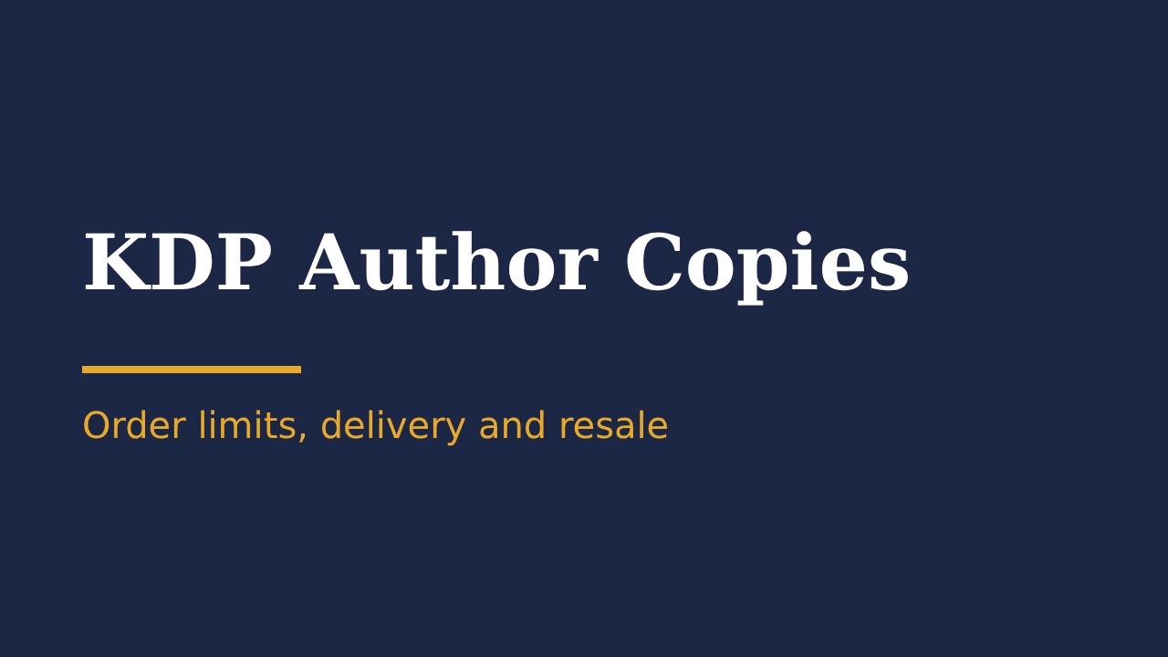 KDP author copies