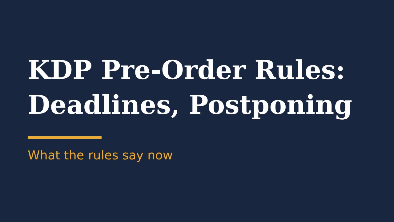 KDP pre-order rules